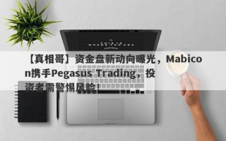 【真相哥】资金盘新动向曝光，Mabicon携手Pegasus Trading，投资者需警惕风险！