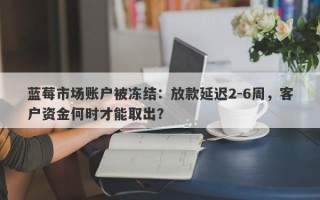 蓝莓市场账户被冻结：放款延迟2-6周，客户资金何时才能取出？