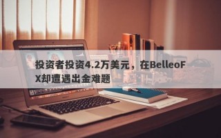 投资者投资4.2万美元，在BelleoFX却遭遇出金难题