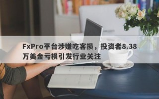 FxPro平台涉嫌吃客损，投资者8.38万美金亏损引发行业关注