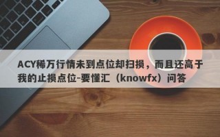 ACY稀万行情未到点位却扫损，而且还高于我的止损点位-要懂汇（knowfx）问答