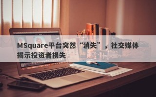 MSquare平台突然“消失”，社交媒体揭示投资者损失