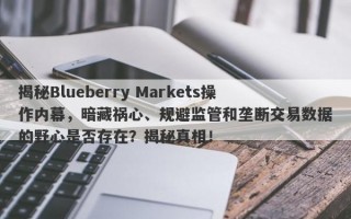 揭秘Blueberry Markets操作内幕，暗藏祸心、规避监管和垄断交易数据的野心是否存在？揭秘真相！