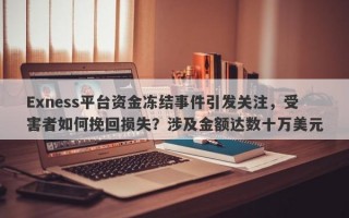 Exness平台资金冻结事件引发关注，受害者如何挽回损失？涉及金额达数十万美元